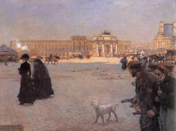 硃塞珮 德 尼蒂斯 The Place de Carrousel and the Ruins of the Tuileries Palace